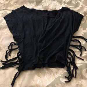Forever 21 black fringe shirt - 5 FOR $10